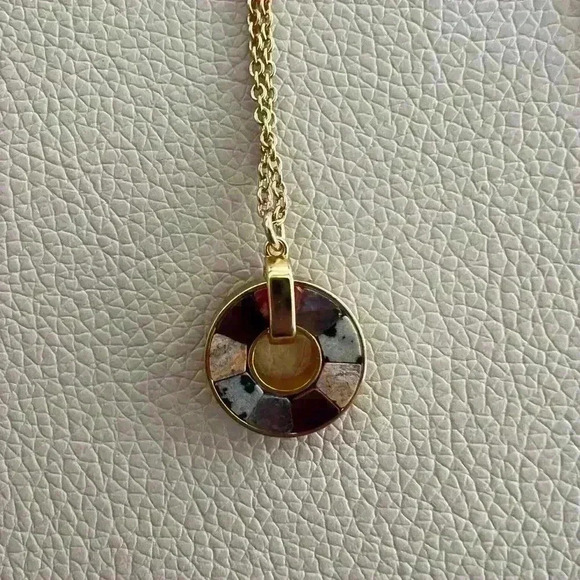 J Crew Semi Precious Stone Wheel Necklace - Picture 3 of 4